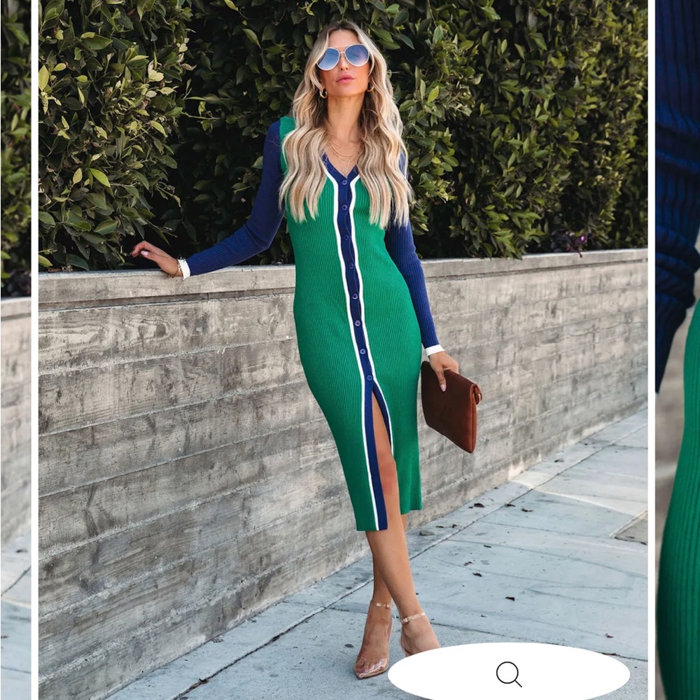Color block sweater dress
